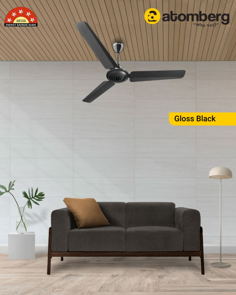 Atomberg Gloss Black Smart Fan Showcase
